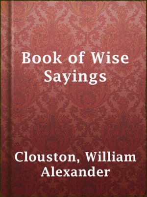 cover image of Book of Wise Sayings